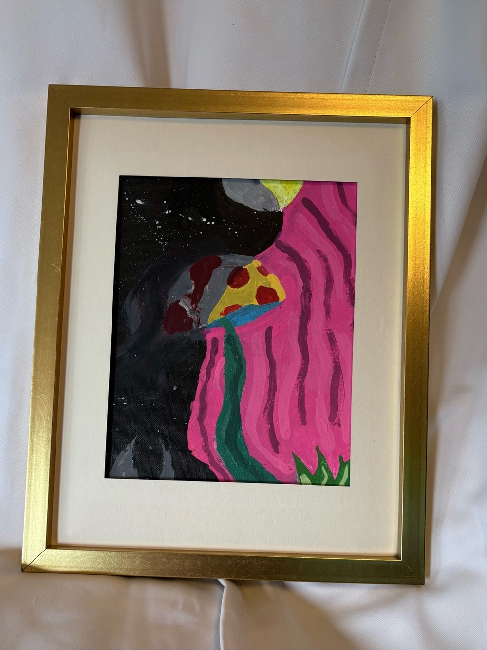 Framed Canvas Abstract Mushroom Contemporary Wall Art - Unbranded